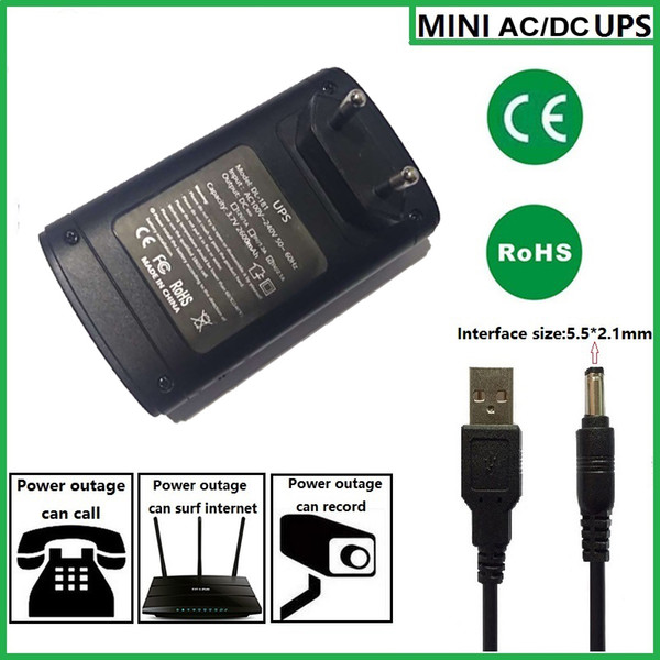 5V 9V 12V Mini DC Adapter Uninterruptible Power Supply UPS Provide Emergency Power Backup to CCTV Camera with Battery Built-in