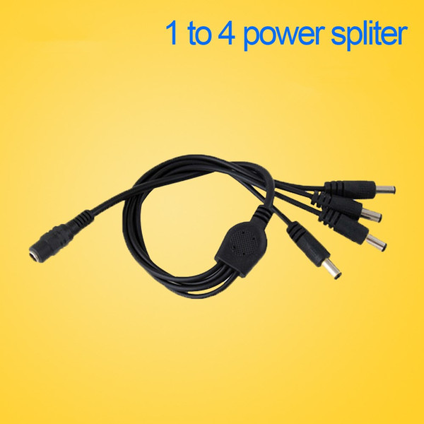 100pcs/lot High Quality DC 1 To 4 Power Splitter Cable 1 Female to 4 Dual male cord for CCTV Camera Surveillance recorder