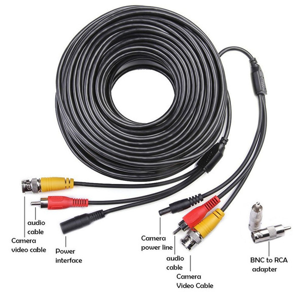 CCTV Security Camera Extension Wire Audio Video Power Camera Extension Cable BNC + DC For CCTV Camera DHL Free Shipping