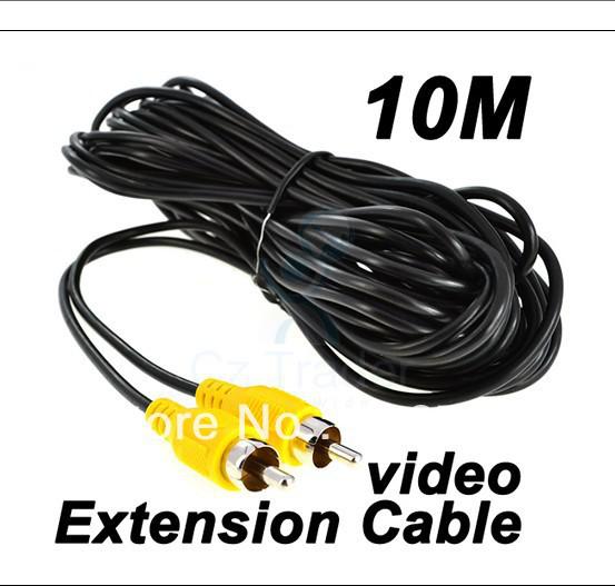 10M 3.5mm RCA to RCA male Video AV Extension Cable for CCTV Car Truck Rearview camera Kits 5pcs/lot