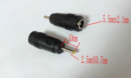 50pcs dc 5.5mm x 2.1mm Female to 2.5mm x 0.7mm Male Plug adapter Connector