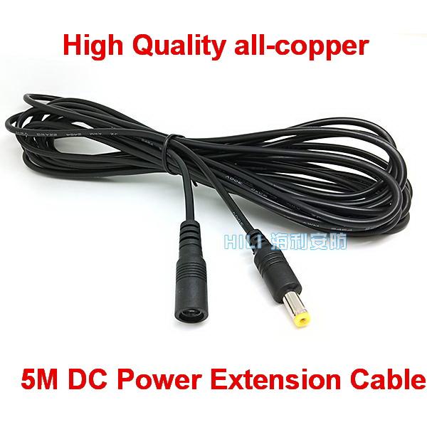 100pcs DC Power Female to Male Plug Cable adapter DC extension cord 5 / 3 / 1 Meter 5.5mm x 2.1mm Fedex / DHL Free shipping