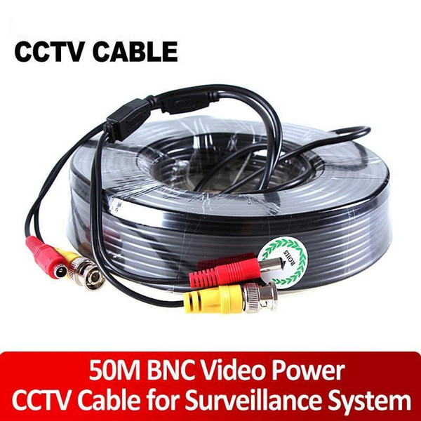 CCTV cable 165FT/50M Black CCTV Security Surveillance Camera Video Power Cable coaxial cable for CCTV