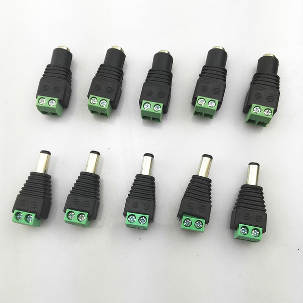 high quality 5 pairs Coax Cat5 To Bnc DC Male + female Connector plug adapter Coax Av BNC UTP for CCTV camera Video Balun Connector