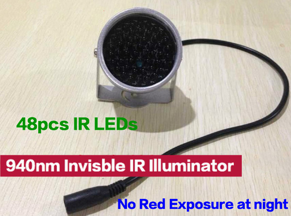 Miniature CCTV IR illuminator no red exposure 940nm Invisible Light Black Light Monitoring F5 48pcs IR LEDs CCTV Camera