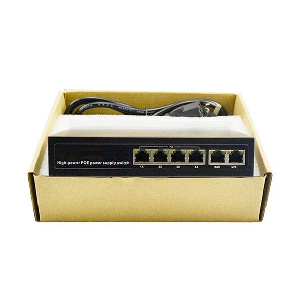 package 4 Port IEEE802.3af 100Mbps 2 layer full Duplex high power Over Ethernet IP Camera Network Switch AP Devices Network POE Switch