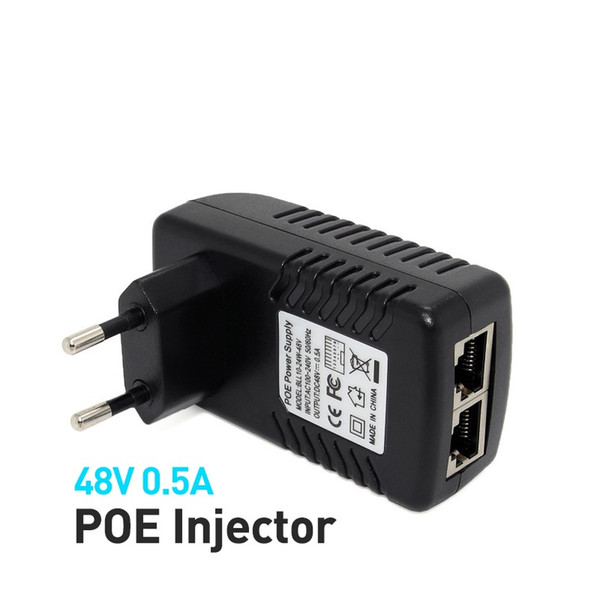 Active DC48V 0.5A 10/100Mbps PoE Injector PoE Power Adapter PSE Compatible IEEE802.3af standard devices 4/5(+),7/8(-)1T