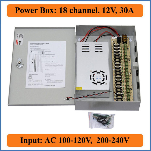 18 channels DC12V 30A CCTV Camera Power Box IR Illuminator Control for DVR CCTV Cameras switching Power Supply Box 18CH Port 30A