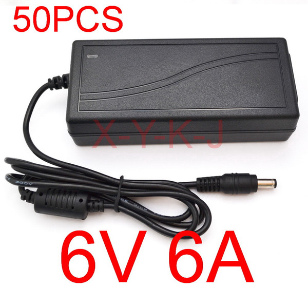 50PCS High quality IC solutions AC 100V-240V DC 6V 6A Switch power supply, 36W LED adapter, DC 5.5*2.1-2.5mm +Free shipping