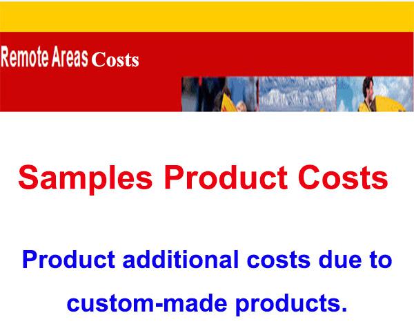 Samples product costs or DHL / Fedex / UPS remote area costs or Products customized additional costs