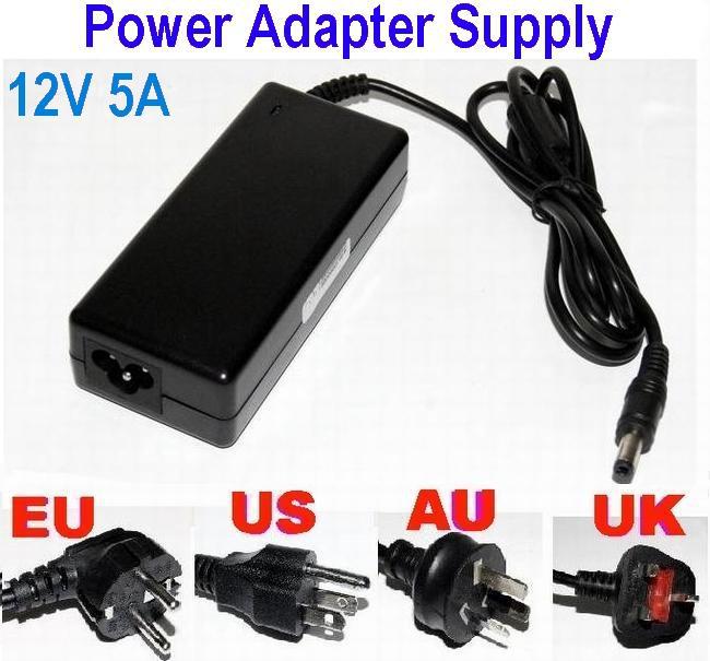 HOT SALE! AC100~240V to DC 12V 5A 60W Power Supply Adapter Cord for LCD LED Stirp Balance changer