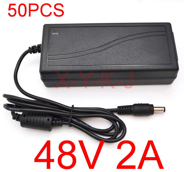 50pcs High Quality IC solutions AC DC 48V 2A 96W Switching Power supply Adapter Desktop Replacement 48V POE Charger Express +Free shipping