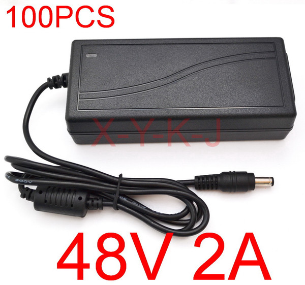 100pcs High Quality IC solutions AC DC 48V 2A 96W Switching Power supply Adapter Desktop Replacement 48V POE Charger Express +Free shipping