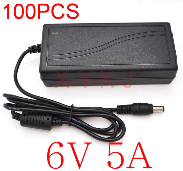 100PCS High quality IC solutions AC 100V-240V DC 6V 5A Switch power supply, 30W LED adapter, DC 5.5*2.1-2.5mm +Free shipping