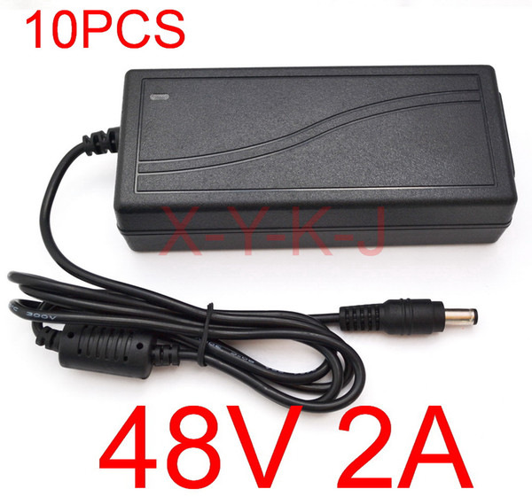 10pcs High Quality IC solutions AC DC 48V 2A 96W Switching Power supply Adapter Desktop Replacement 48V POE Charger Express +Free shipping