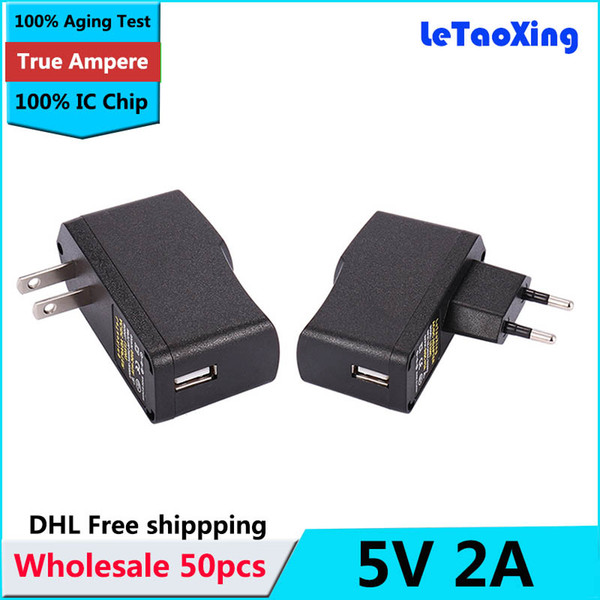 High Quality IC Program AC DC 5V 2A EU USB Charger Power Adapter Supply for Tablet PC + DHL Free shipping 50PCS