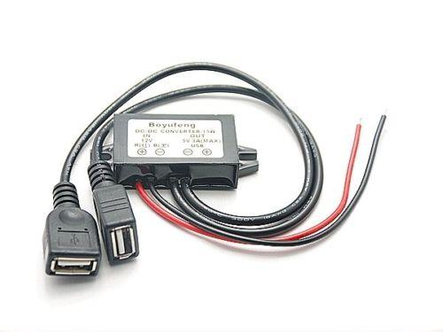 Converter 12V to 5V 3A Dual USB to Car Power Regulator Voltage Step Down