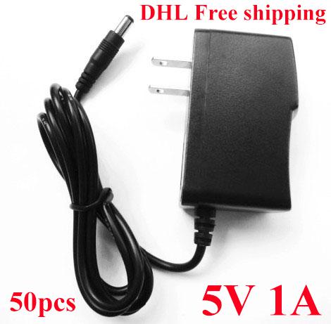 High Quality 50pcs/ Lot AC 100-240V to DC 5V 1A Power Adapter Supply SF-689 5V 1000mA adaptor US / EU -EU Plug free shipping