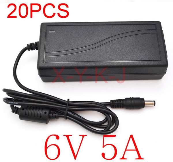 20PCS High quality IC solutions AC 100V-240V DC 6V 5A Switch power supply, 30W LED adapter, DC 5.5*2.1-2.5mm +Free shipping