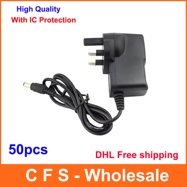 50pcs High Quality AC 100V-240V to DC 9V 12V 5V 1A / 12V 500mA UK Plug Power Adapter Supply adaptor IC Program DHL Free shipping