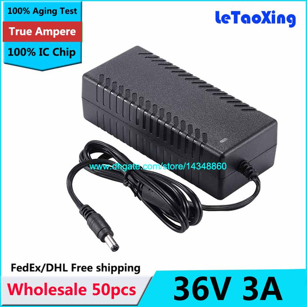 50pcs AC DC 36V 3A Power Supply Adapter 2A Charger Transformer For LED Strip Light CCTV Camera With IC Chip Free shipping