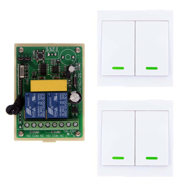 AC 110V -220V 2 CH 2CH RF Wireless Remote Control LED Light Switch Receiver +86 Wall Panel Transmitter,315 433 MHz Toggle