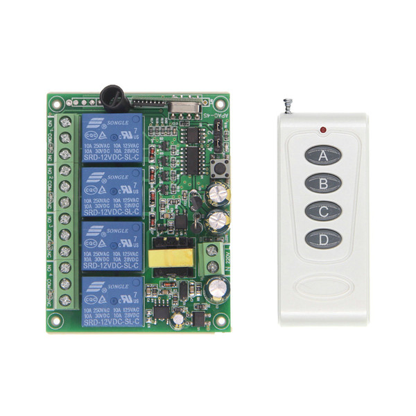 1000m High Power 10A Relay AC 220V 4 CH 4CH Wireless RF Remote Control Switch Transmitter & Receiver,315 / 433 MHz