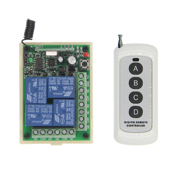 500m DC 12V 24V 4 CH 4CH RF Wireless Remote Control Switch System,Transmitter + Receiver,315/433 MHz,Momentary / Toggle