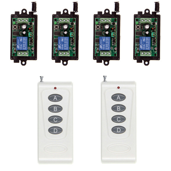 1000m DIY DC 9V 12V 24V 1 CH 1CH RF Wireless Remote Control Switch System,315/433 MHz ,4CH Transmitter + Receiver,Momentary