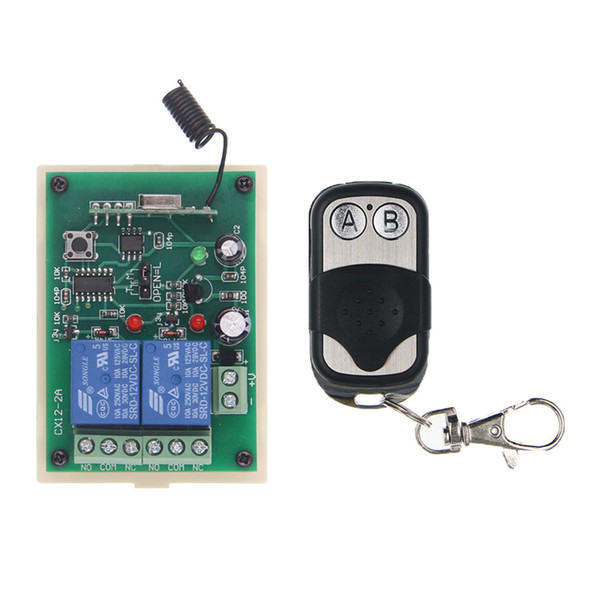 DC 12V 24V 2 CH 2CH RF Wireless Remote Control Switch System,315/433 MHz, Metal Frame Transmitter +Receiver