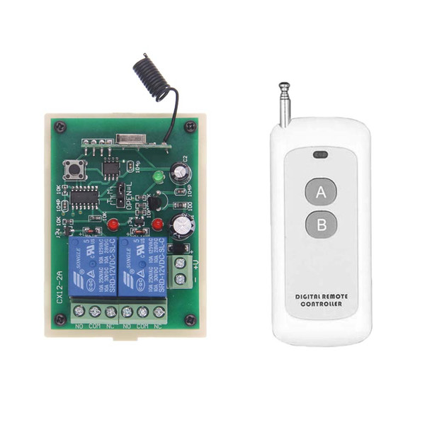 DC 12V 24V Smart Home Remote Control Switch 2 CH Relay Contact Wireless Switch 2CH Learning Independently RF Receiver 315/433