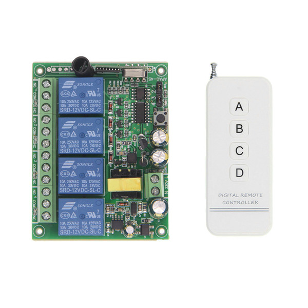 500m 4CH 4 CH Wireless Remote Control LED Light Switch 220V Relay Output Radio RF Transmitter And 315/433 MHz Receiver