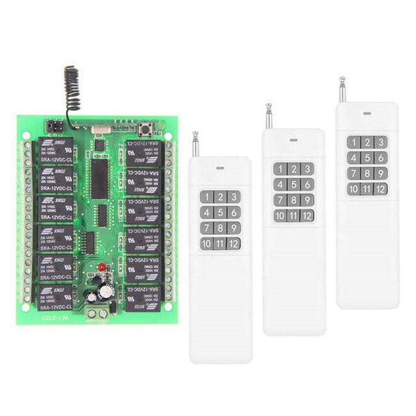 3000M High Power 10A DC 12V 24V 12 CH 12CH RF Wireless Remote Control Switch System,Transmitter Console + Receiver