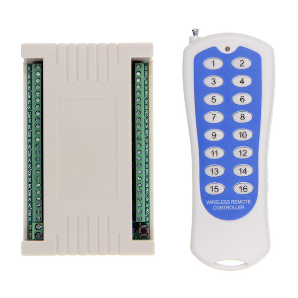 2019 NEW DC 12V 24V 16 CH Channels 16CH RF Wireless Remote Control Switch System, Transmitter + Receiver,315/433 MHz