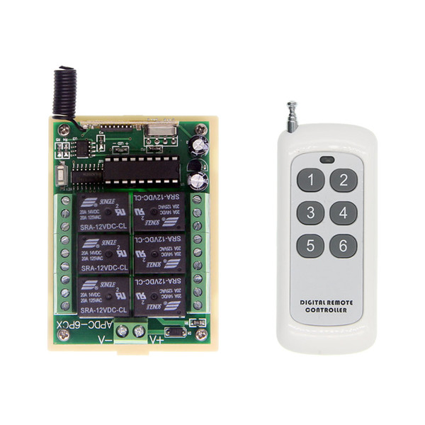 500m DC 12V 24V 6CH 6 CH Small Channel Wireless Remote Control Controller Radio Switch Transmitter Receiver 315 / 433 MHz