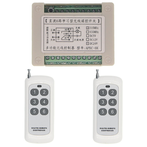 500m 6CH 6 CH Wireless Remote Control LED Light Switch 12V 24V Relay Output Radio RF Transmitter And 315/433 MHz Receiver