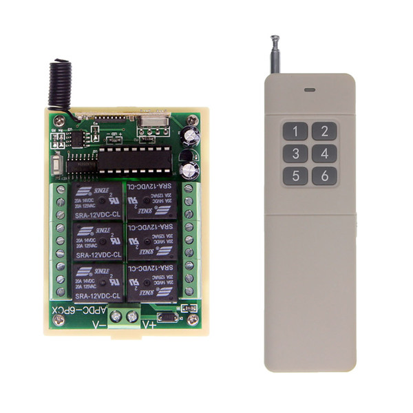 3000M Long Distance DC 12V 24V 6 CH 6CH RF Wireless Remote Control Switch System,Transmitter + Receiver,315 / 433 MHz