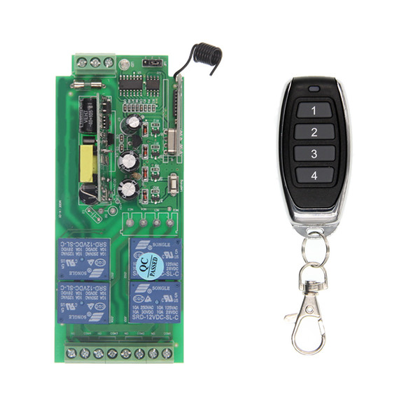 Universal AC 220V 110V 85-265V 10A Relay Wireless RF Remote Control Switch Transmitter+Receiver Module,315 / 433 MHz