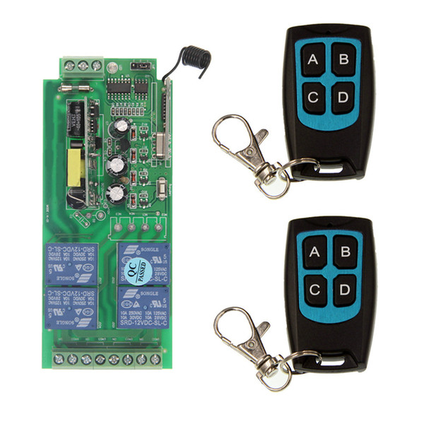 AC 220V 110V 230V 85V-265V 10A Relay 4CH Wireless RF Remote Control Switch Controller Transmitter + Receiver