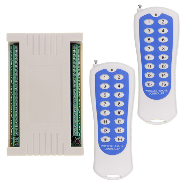 DC 12V 24V 16 CH 16CH RF Wireless Remote Control Switch System, Transmitter + Receiver,Momentary Toggle