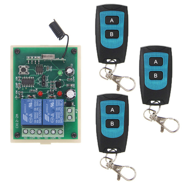 DC 12V 24V 2 CH 2CH RF Wireless Remote Control Switch System,Waterproof Transmitter + Receiver,315/433 MHz,Momentary