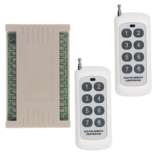 500m AC 220V 8 CH Channel 8CH RF Wireless Remote Control LED Light Bulb Switch System Receiver + Transmitter, 315 433 MHz