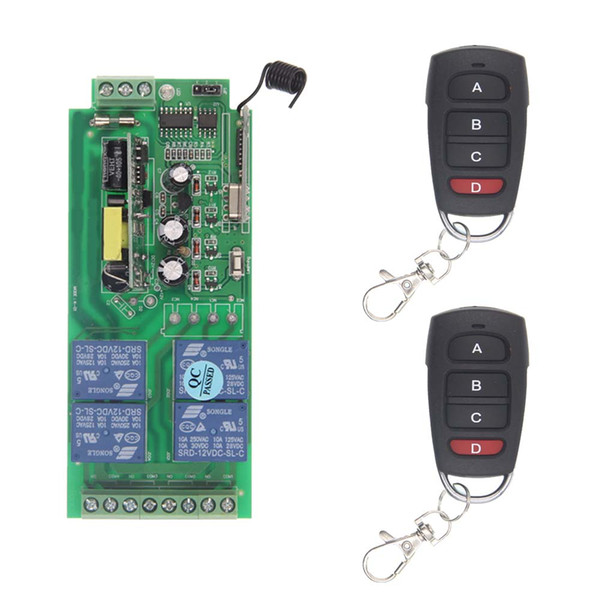 AC 85V-265V 110V 220V 230V 4 Channel 4CH RF Wireless Remote Control Light Switch System Receiver + Transmitter