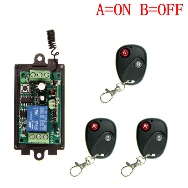 DC 9V 12V 24V 1 CH 1CH RF Wireless Remote Control Switch System Transmitter + Receiver,Inter-lock