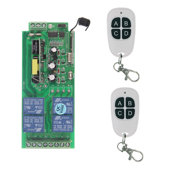 315 433 MHz Universal Wireless Remote Control Switch 85V-265V 110V 220V 4CH 4 CH Relay Receiver Module RF Remote Transmitter