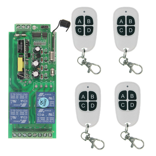 Wireless Remote Control Switch 315 433 MHz 110V 220V 85-265V Module + 4CH 4 CH Button RF Remote Control For Light and Door