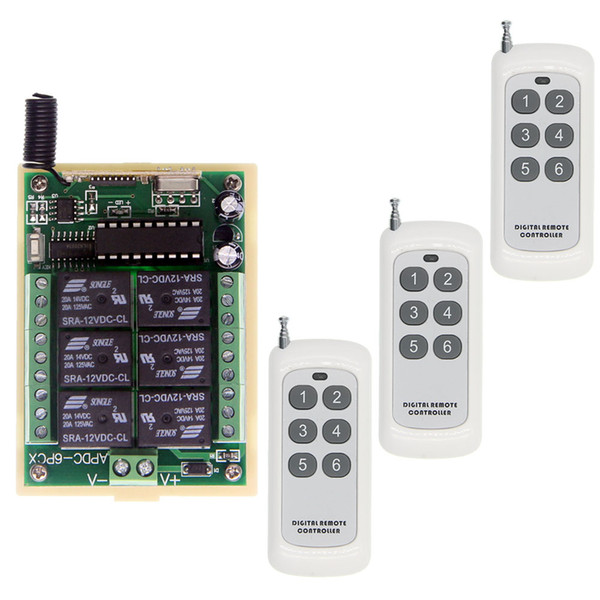 500M Long DC 12V 24V 6 CH 6CH RF Wireless Remote Control Switch System,Transmitter +Receiver,Jog/Inter-lock/self-lock