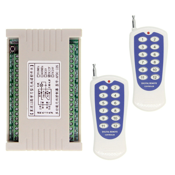 Samrt Home DC 12V 24V 10A Relay 12CH 12 CH Wireless RF Remote Control Switch Transmitter+Receiver Module,Momentary Toggle