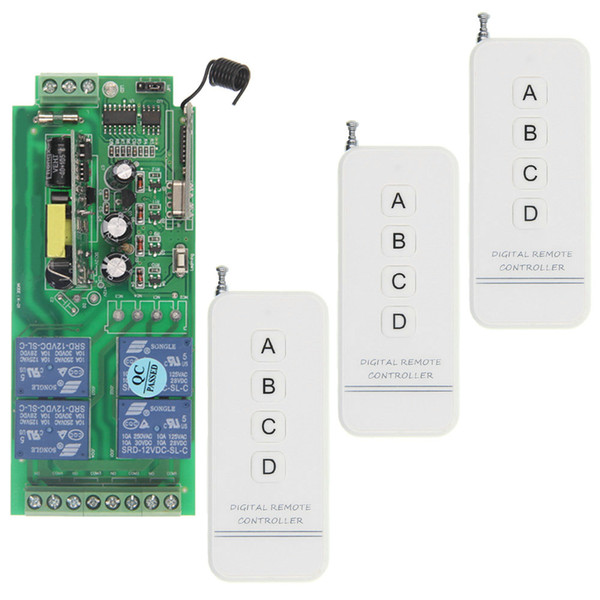 AC85V~250V 110V 230V 4CH Wireless Remote Control Switch 220V Relay Output Radio RF Transmitter And 315/433 MHz Receiver