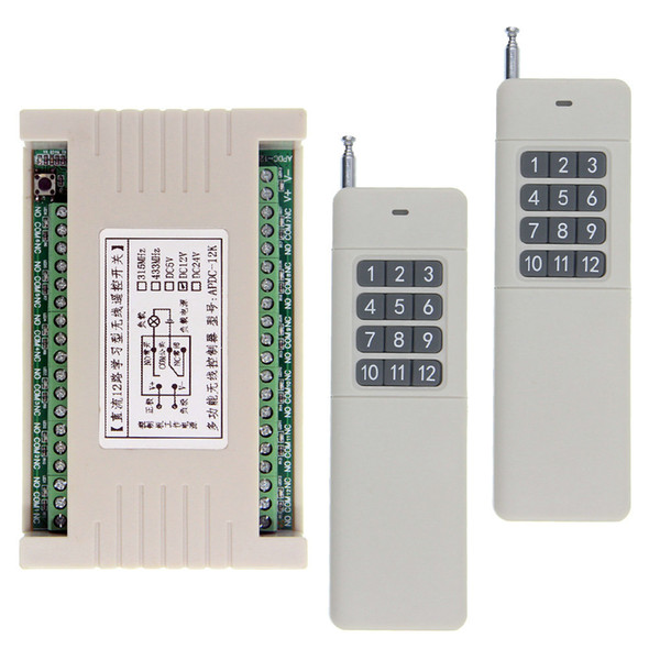 3000m DC 12V 24V 12 CH 12CH Wireless RF Remote Control Switch Transmitter + Receiver,Jog,315 / 433 MHz